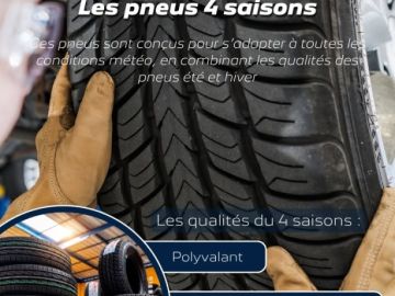 🚗 Les pneus 4 saisons, la solution idéale pour rouler toute l’année

🔹 Conçus pour s’adapter à toutes les conditions météo, ils combinent les qualités des...