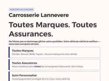 🚗✨ Un accrochage, un sinistre, une rayure ?
Ne laissez pas votre voiture gâcher votre quotidien.

Chez Carrosserie Lannevere, on s’occupe de tout :
✔️ Toutes...